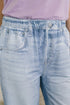 Zenim Printed Wide Leg Bottoms in Light Wash
