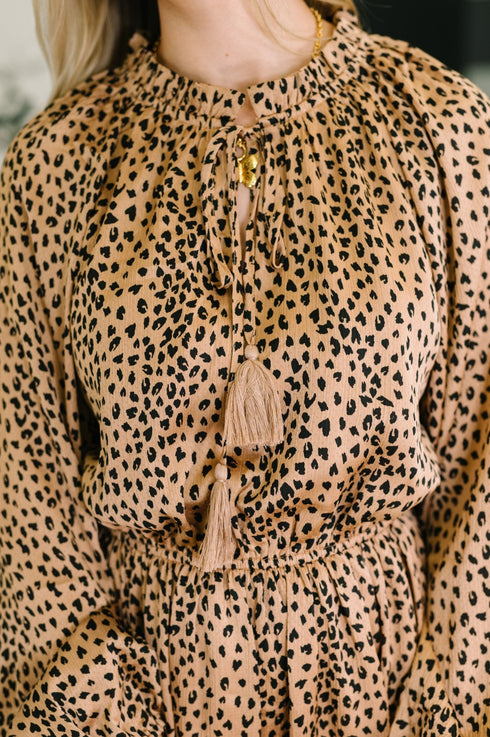 A Cheeky Little Time Tiered Dress in Pecan Brown - LISA MARIE BOUTIQUE - Womens - Small -