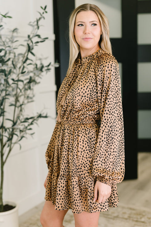 A Cheeky Little Time Tiered Dress in Pecan Brown - LISA MARIE BOUTIQUE - Womens - Small -