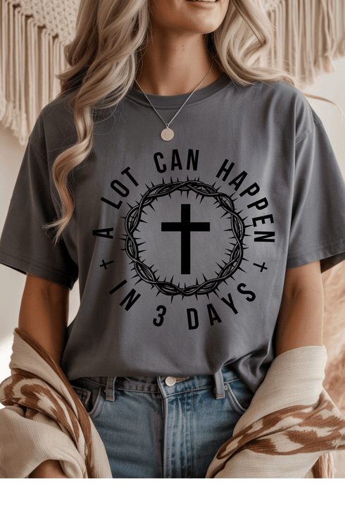 A Lot Can Happen T-Shirt - LISA MARIE BOUTIQUE - S - Graphite Heather Gildan Tee -