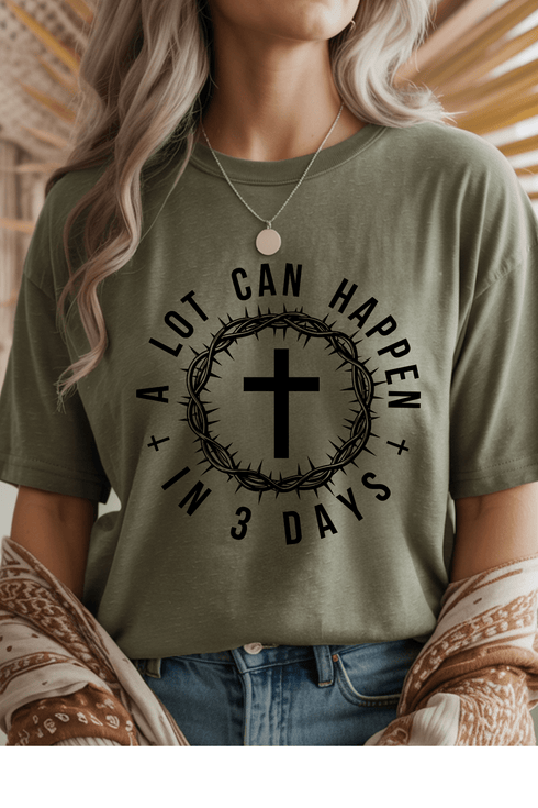 A Lot Can Happen T-Shirt - LISA MARIE BOUTIQUE - S - Heather Military Green Gildan Tee -