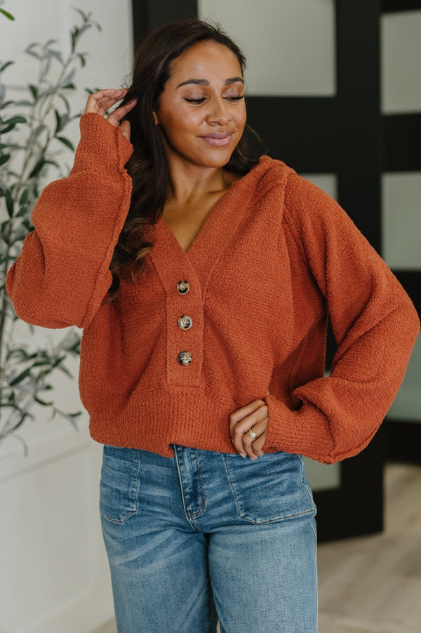 All For Me Henley Sweater - LISA MARIE BOUTIQUE - Womens - Small -