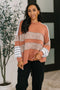 All Over the Place Color Block Relaxed Pullover - LISA MARIE BOUTIQUE - Womens - Small -