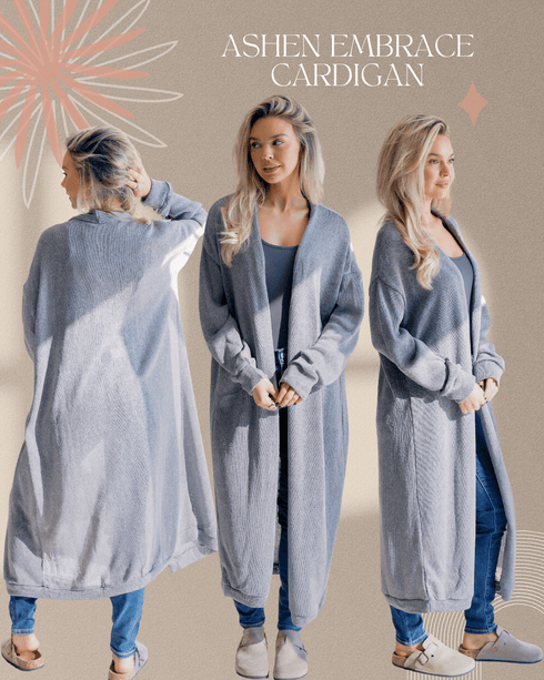 Ashen Embrace Cardigan - LISA MARIE BOUTIQUE - S -