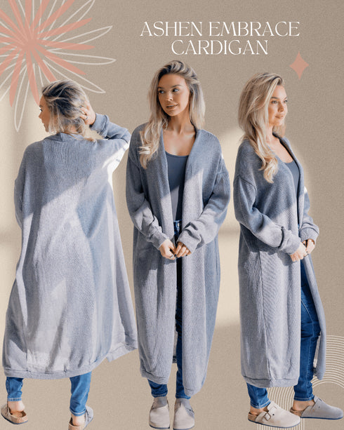 Ashen Embrace Cardigan - LISA MARIE BOUTIQUE - S -
