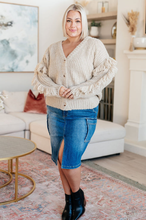 Ask Me About It Fringe Cardigan - LISA MARIE BOUTIQUE - Layers - Small -