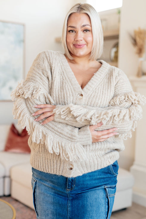 Ask Me About It Fringe Cardigan - LISA MARIE BOUTIQUE - Layers - Small -
