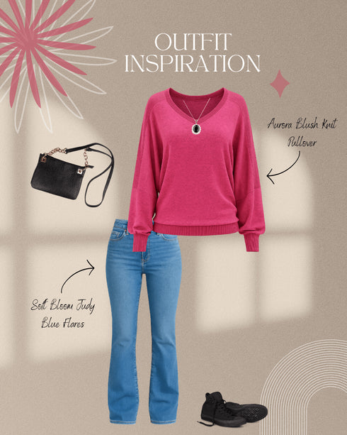 Aurora Blush Knit Pullover - LISA MARIE BOUTIQUE - S -