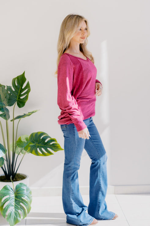 Aurora Blush Knit Pullover - LISA MARIE BOUTIQUE - S -
