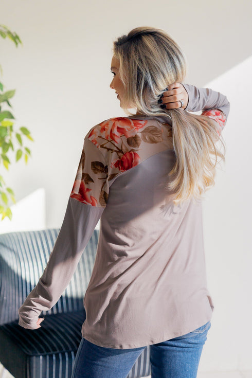 Blush Over Ash Long Sleeve - LISA MARIE BOUTIQUE - S -