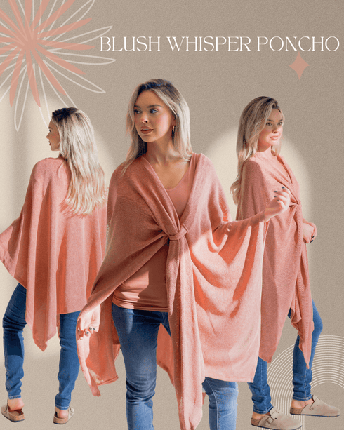 Blush Whisper Poncho - LISA MARIE BOUTIQUE - OS -