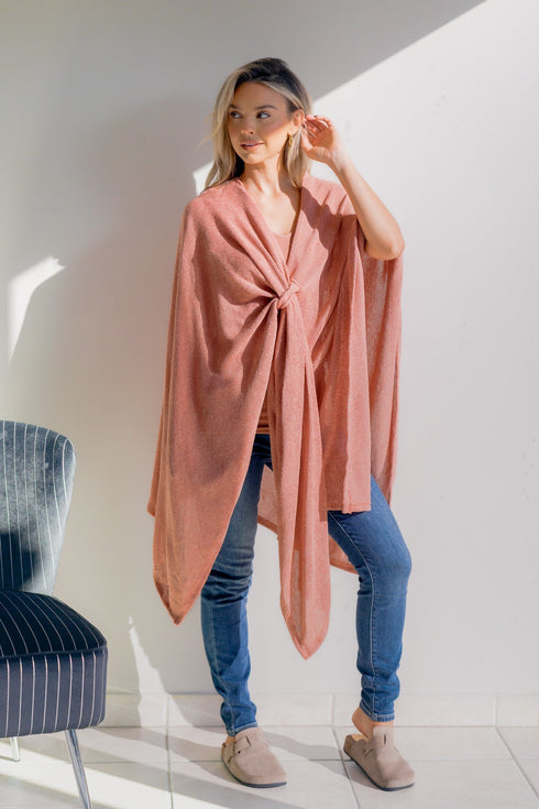 Blush Whisper Poncho - LISA MARIE BOUTIQUE - OS -
