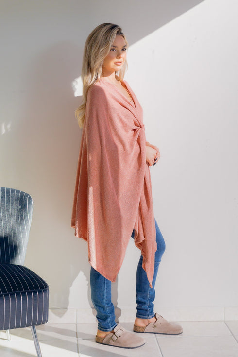 Blush Whisper Poncho - LISA MARIE BOUTIQUE - OS -