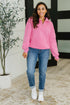 Bonbon Delight Half Zip Pullover in Pink - LISA MARIE BOUTIQUE - Womens - Small -