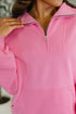 Bonbon Delight Half Zip Pullover in Pink - LISA MARIE BOUTIQUE - Womens - Small -