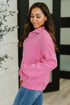 Bonbon Delight Half Zip Pullover in Pink - LISA MARIE BOUTIQUE - Womens - Small -