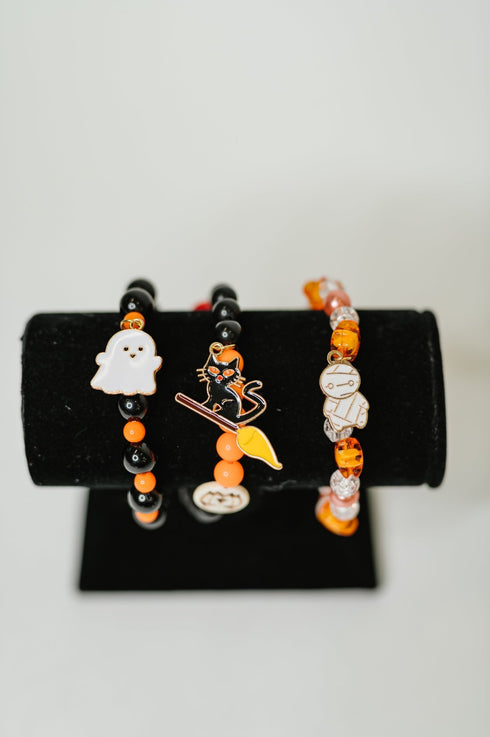 Boo Crew Elastic Beaded Bracelet Stack - LISA MARIE BOUTIQUE - Womens - OS -