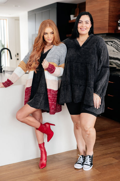 Borrowed Time Mineral Wash V - Neck Dress - LISA MARIE BOUTIQUE - Dresses - Small -