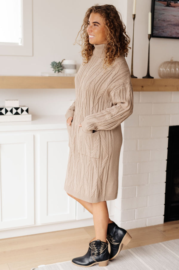 Bundled Beauty Turtleneck Sweater Dress - LISA MARIE BOUTIQUE - Dresses - Small -