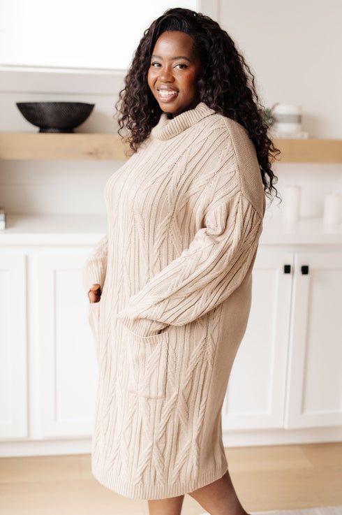 Bundled Beauty Turtleneck Sweater Dress - LISA MARIE BOUTIQUE - Dresses - Small -