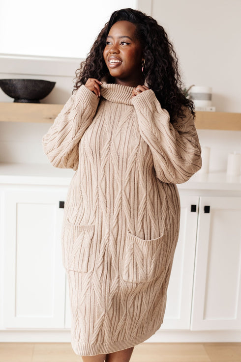 Bundled Beauty Turtleneck Sweater Dress - LISA MARIE BOUTIQUE - Dresses - Small -