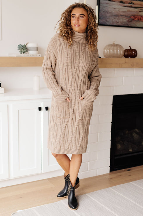 Bundled Beauty Turtleneck Sweater Dress - LISA MARIE BOUTIQUE - Dresses - Small -