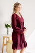 Burgundy Bliss Dress - LISA MARIE BOUTIQUE - S -