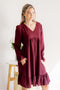 Burgundy Bliss Dress - LISA MARIE BOUTIQUE - S -