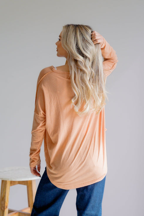 Burnished Horizon Long Sleeve Top - LISA MARIE BOUTIQUE - S -