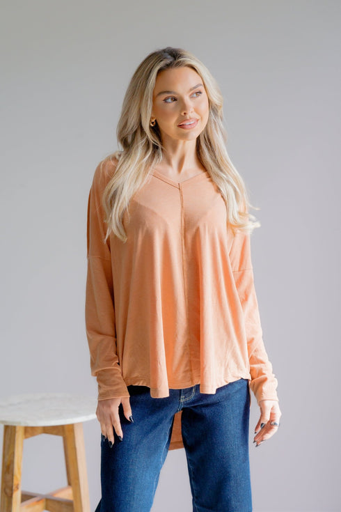 Burnished Horizon Long Sleeve Top - LISA MARIE BOUTIQUE - S -