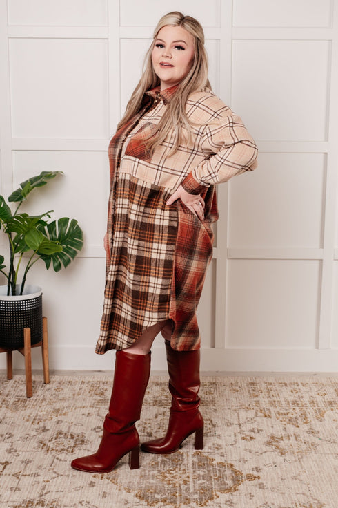 Cabin Fever Flannel Plaid Oversized Shacket - LISA MARIE BOUTIQUE - Layers - Small -