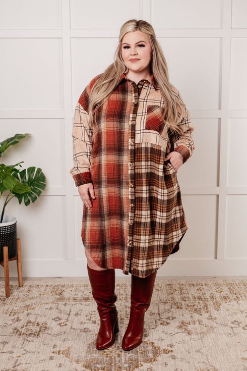 Cabin Fever Flannel Plaid Oversized Shacket - LISA MARIE BOUTIQUE - Layers - Small -