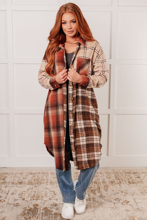 Cabin Fever Flannel Plaid Oversized Shacket - LISA MARIE BOUTIQUE - Layers - Small -