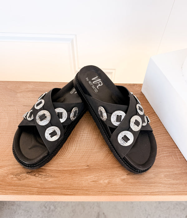 Calanthe Western Concho Sandal in Black