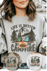Campfire Stories Sweatshirt - LISA MARIE BOUTIQUE - Graphic Tee - S - White Gildan Sweatshirt -