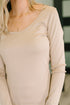 Can You Believe It Basic Long Sleeve Top In Sand - LISA MARIE BOUTIQUE - Womens - Small -