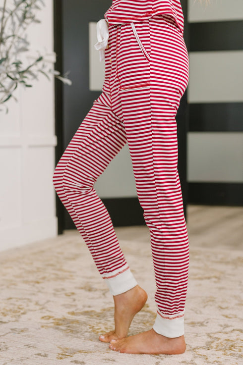 Candy Cane Lane Pajama Set - LISA MARIE BOUTIQUE - Womens - Small -