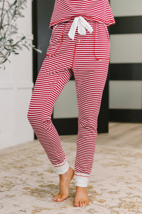 Candy Cane Lane Pajama Set - LISA MARIE BOUTIQUE - Womens - Small -