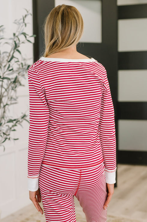 Candy Cane Lane Pajama Set - LISA MARIE BOUTIQUE - Womens - Small -