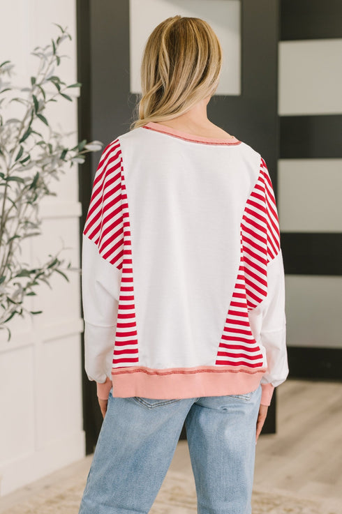 Candy Stripes & Chill Sweatshirt - LISA MARIE BOUTIQUE - Womens - Small -