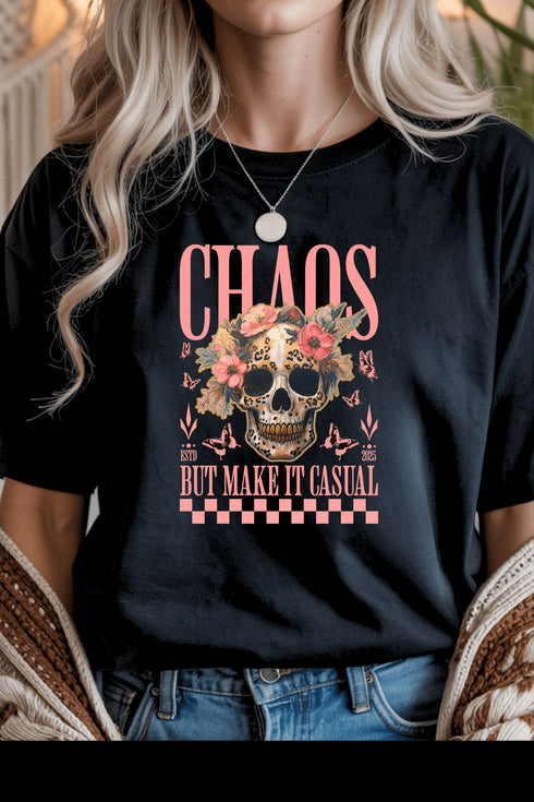 Casual Chaos T-Shirt - LISA MARIE BOUTIQUE - S - Black Gildan Tee -