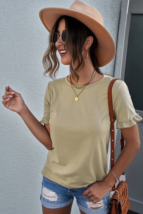 Not Your Basic Tee With Ruffles
