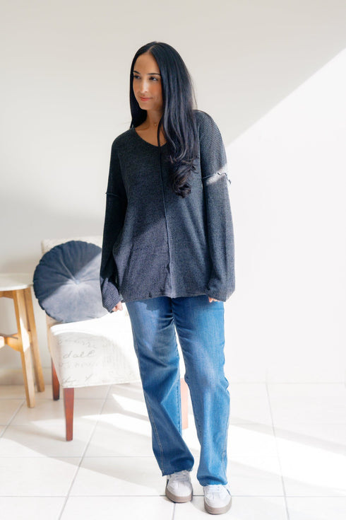 Charcoal Mirage Long Sleeve - LISA MARIE BOUTIQUE - S -