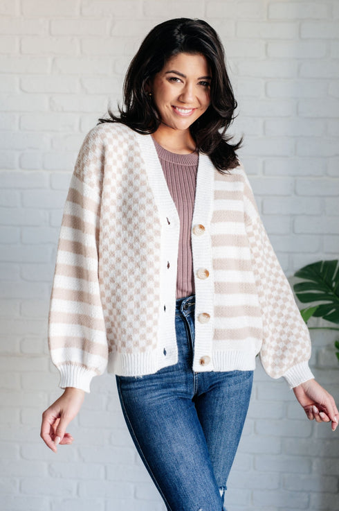 Check That Line Cardigan - LISA MARIE BOUTIQUE - Layers - Small -