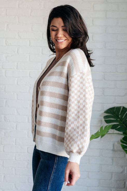 Check That Line Cardigan - LISA MARIE BOUTIQUE - Layers - Small -
