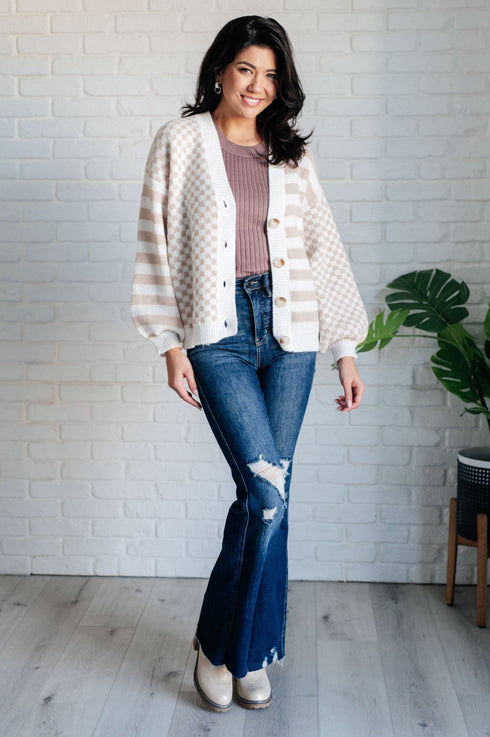 Check That Line Cardigan - LISA MARIE BOUTIQUE - Layers - Small -
