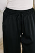 City Ease Wide Leg Bottoms in Black - LISA MARIE BOUTIQUE - Womens - Small -