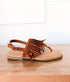 Claremont Fringe Sandal in Tan