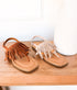 Claremont Fringe Sandal in Beige