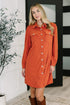 Clever in Corduroy Shirt Dress - LISA MARIE BOUTIQUE - Womens - Small -